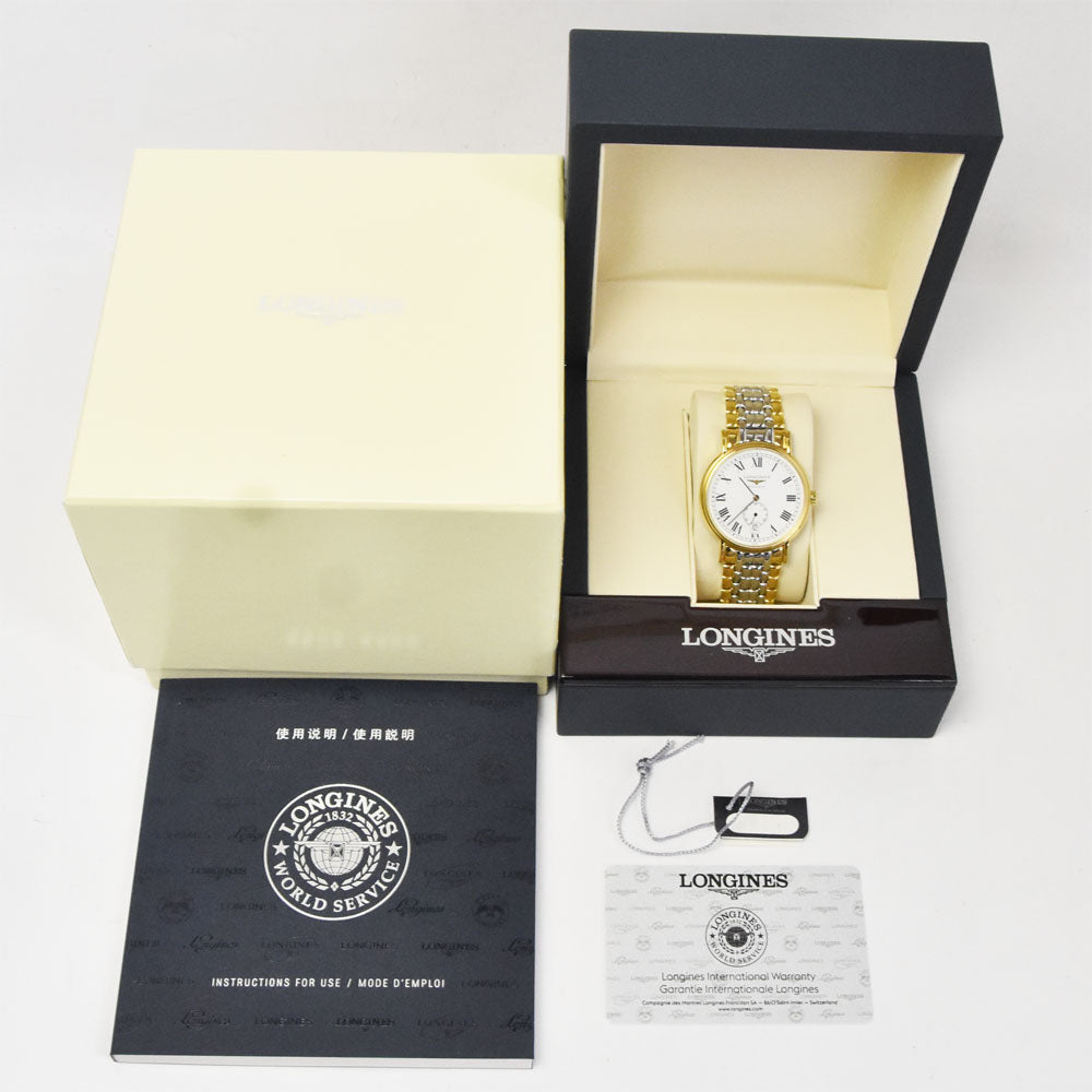 with paper LONGINES Plaisance L4.805.2.11.7 Stainless Steel/YG white Dial Automatic Men's
 Watch C#147086