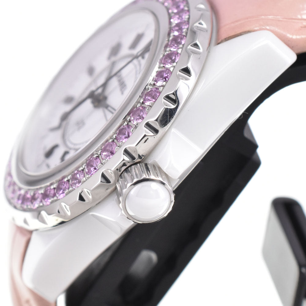 CHANEL J12 H1336 Pink sapphire White shell Dial Quartz Ladies
 Watch D#147088