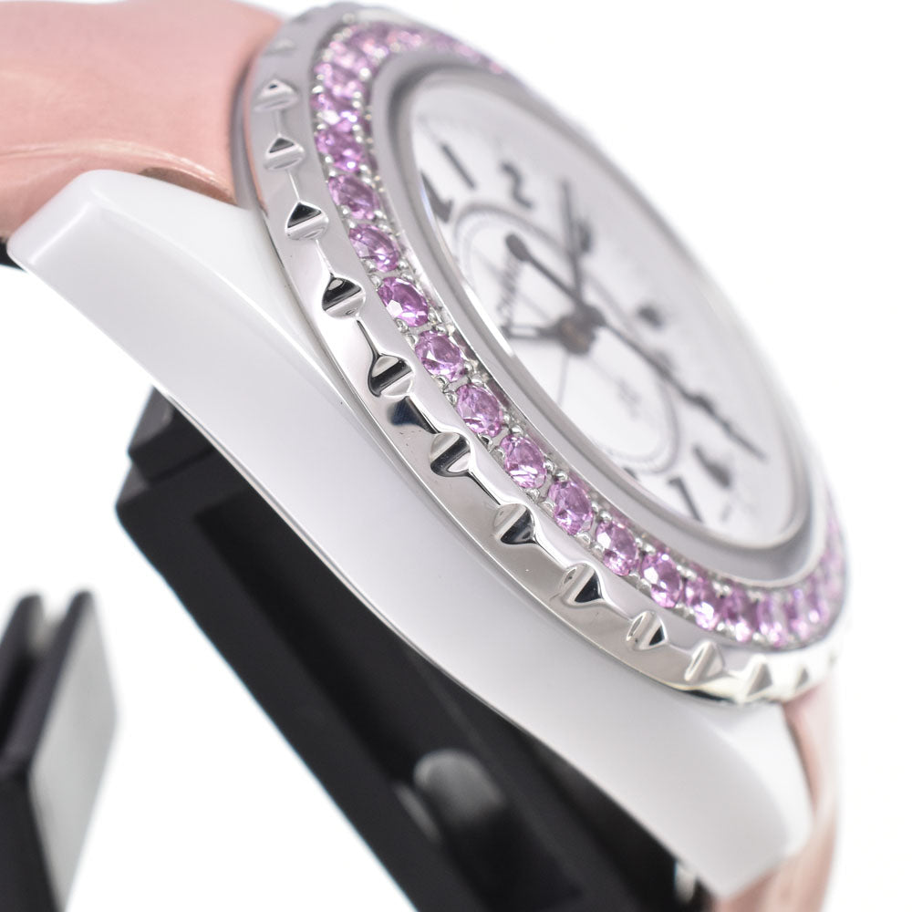 CHANEL J12 H1336 Pink sapphire White shell Dial Quartz Ladies
 Watch D#147088
