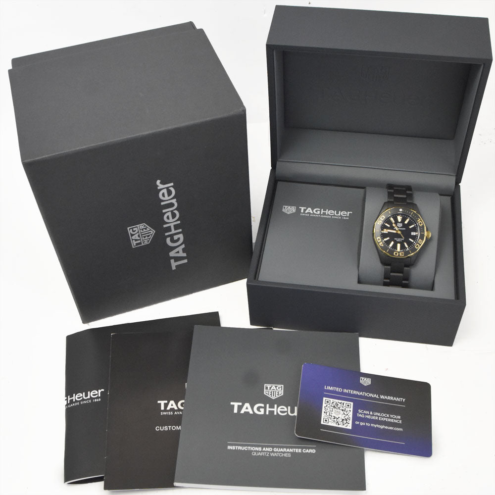 with paper TAG HEUER Aqua Racer 300m WAY1321 Date black Dial Quartz Ladies
 Watch C#147089