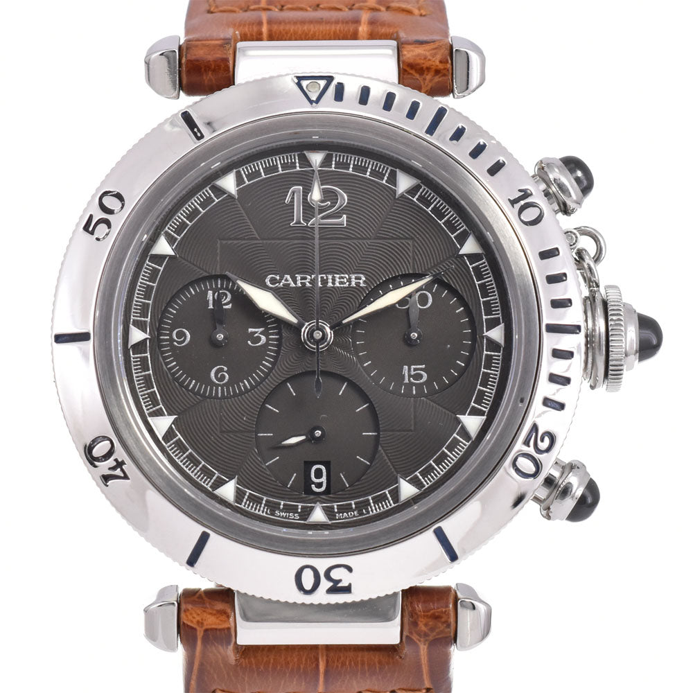CARTIER Pasha W3105155 PlatinumBezel gray Dial Automatic Men's
 Watch ▢#150202