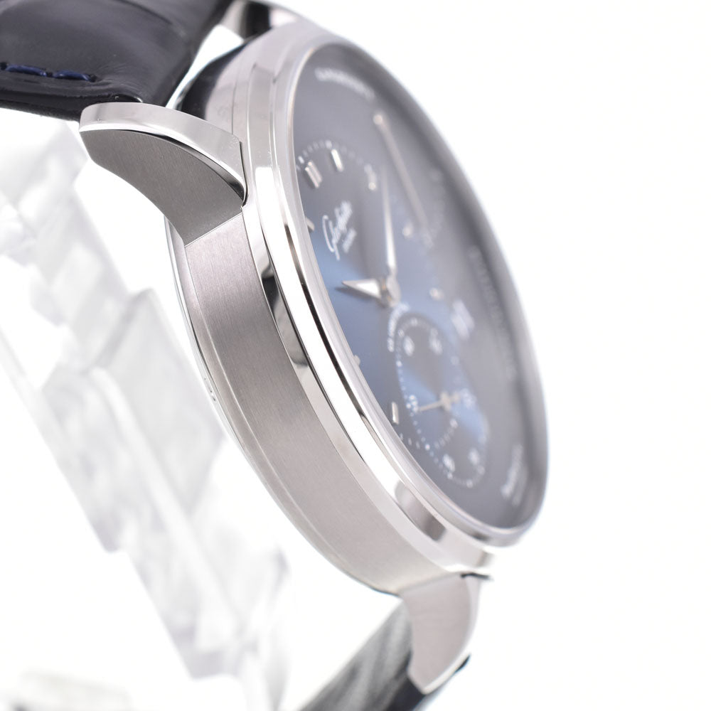 with paper GLASHUTTE ORIGINAL Pano reserve 1-65-01-26-12-61 blue Dial Hand Winding Men's
 Watch B#147096
