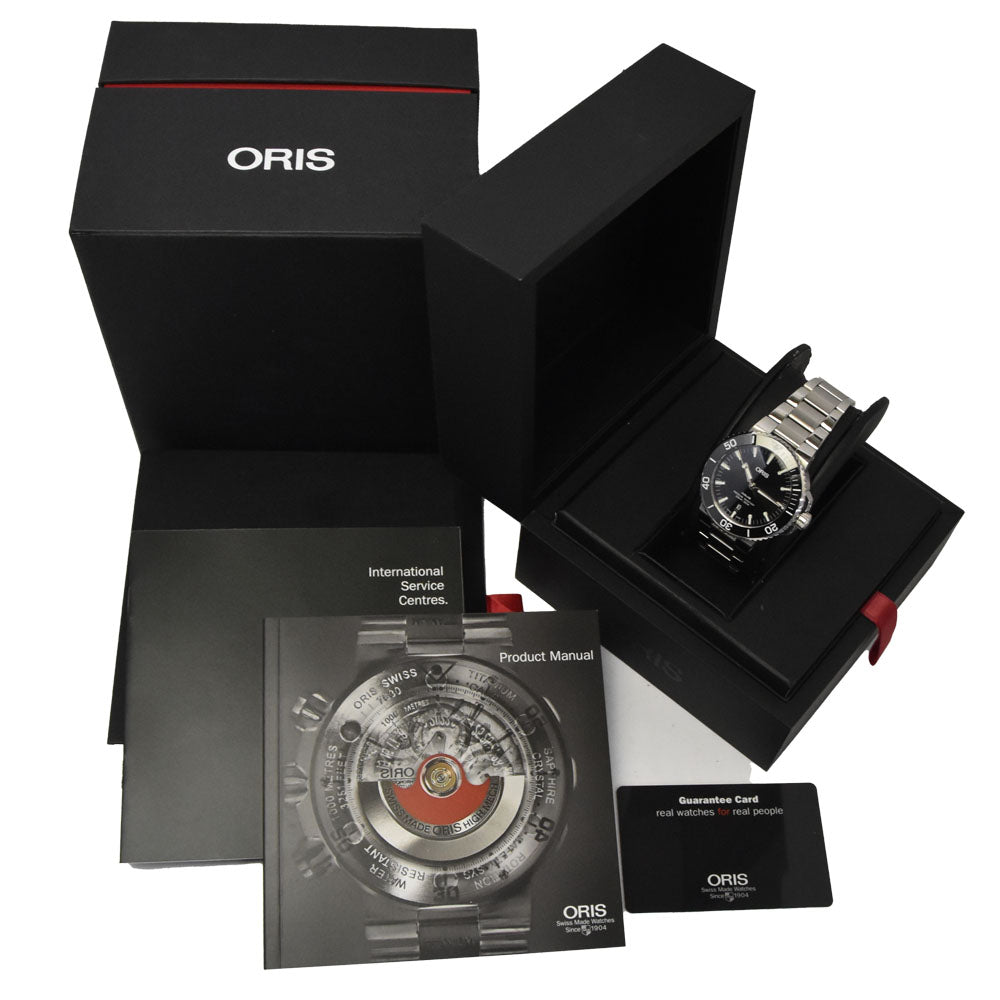with paper ORIS Aquis Date 01 733 7730 black Dial Automatic Men's
 Watch D#147101