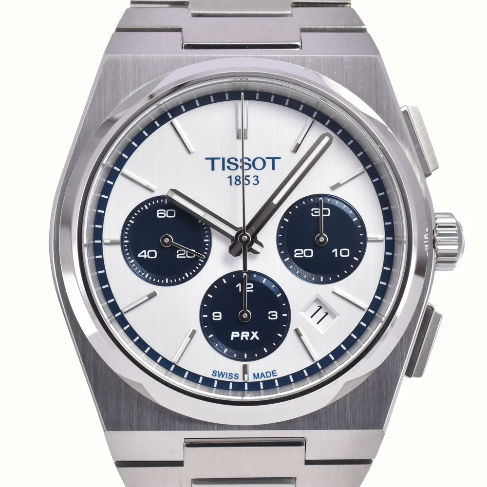 with paper TISSOT PRX T137.427.11.011.01 Chronograph Silver Dial Automatic Men's
 Watch M#147106
