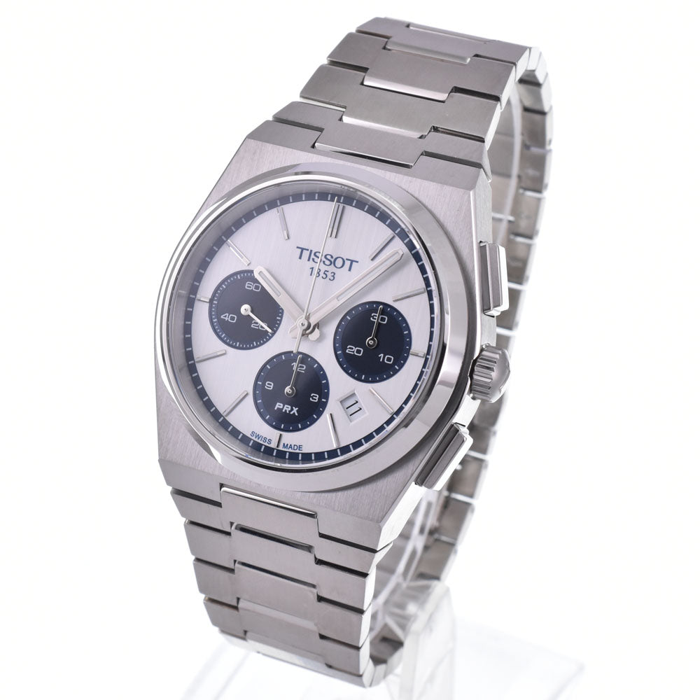 with paper TISSOT PRX T137.427.11.011.01 Chronograph Silver Dial Automatic Men's
 Watch M#147106