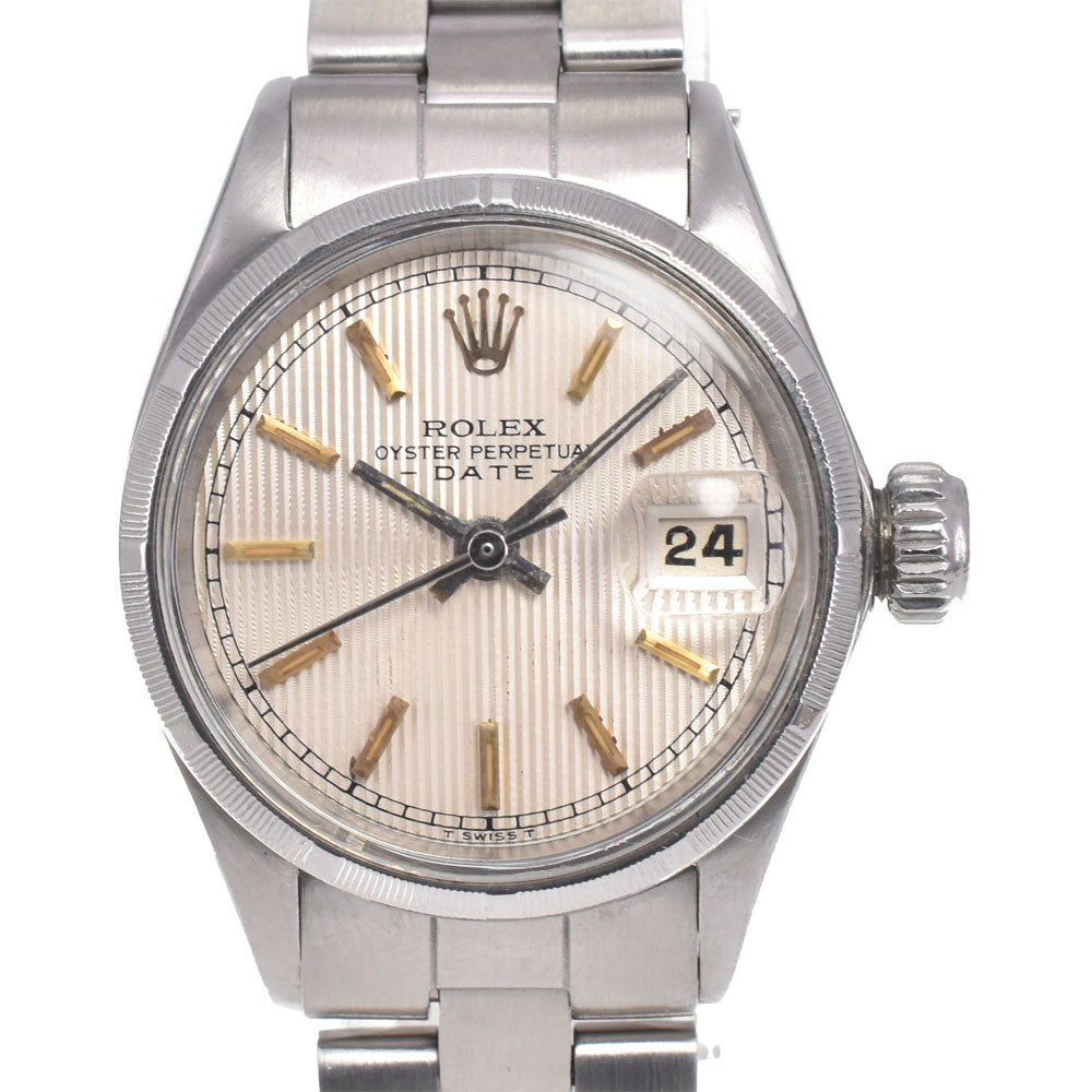 ROLEX Oyster Perpetual Date 6517 vintage Cal.1160 Silver Dial Automatic Ladies
 Watch G#147107