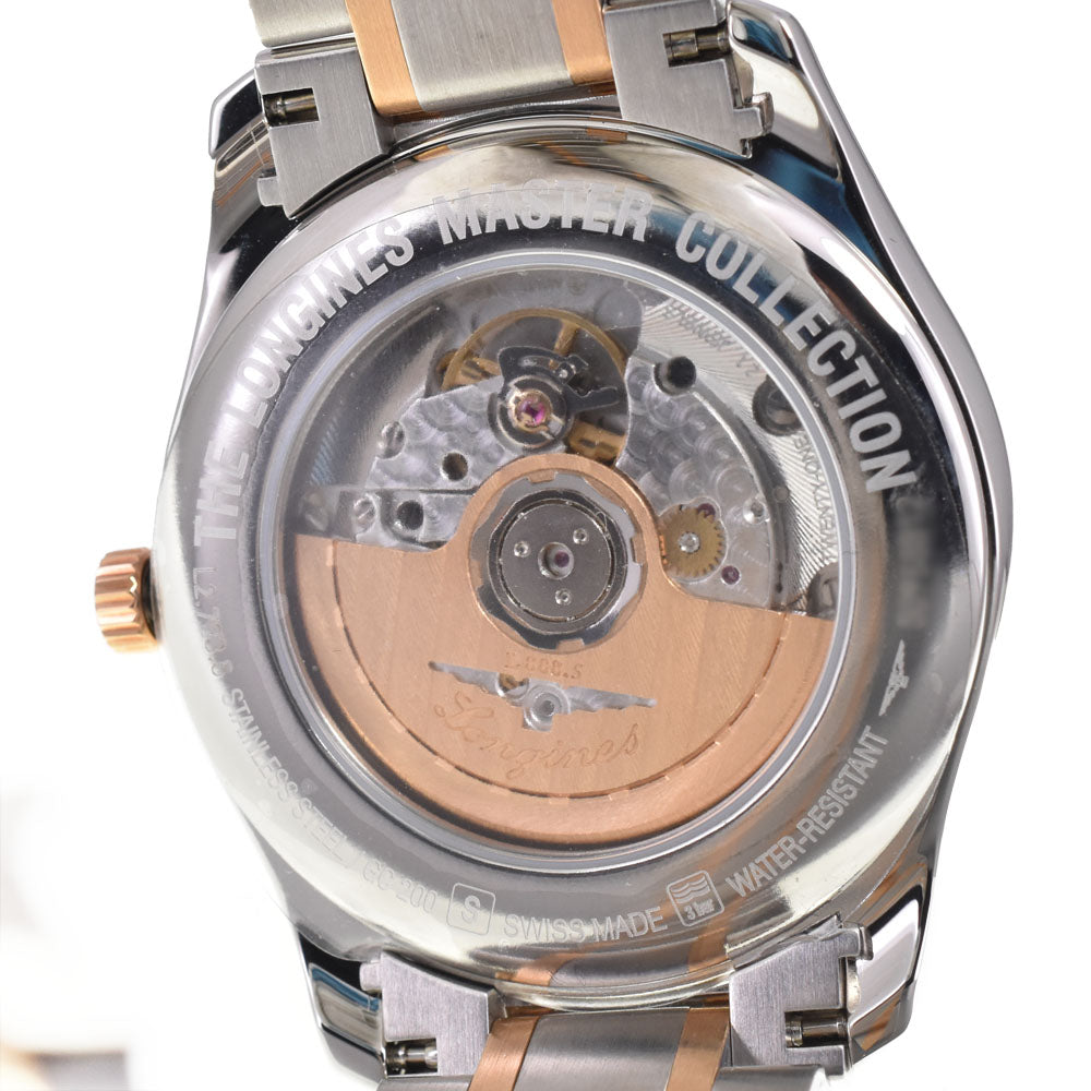 with paper LONGINES Master collection L2.908.4 see-through back date white Dial Automatic Men's
 Watch C#147110