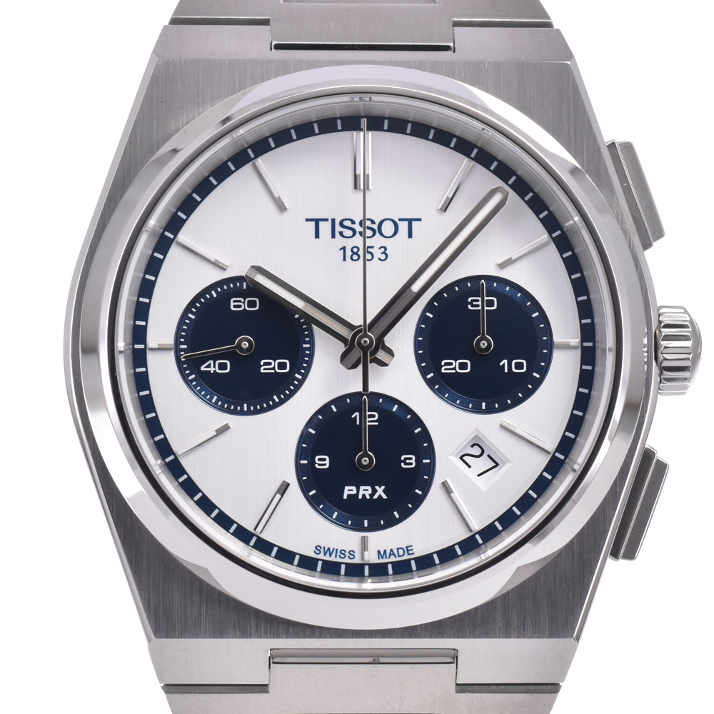 with paper TISSOT PRX T137.427.11.011.01 Chronograph Silver Dial Automatic Men's
 Watch J#147111