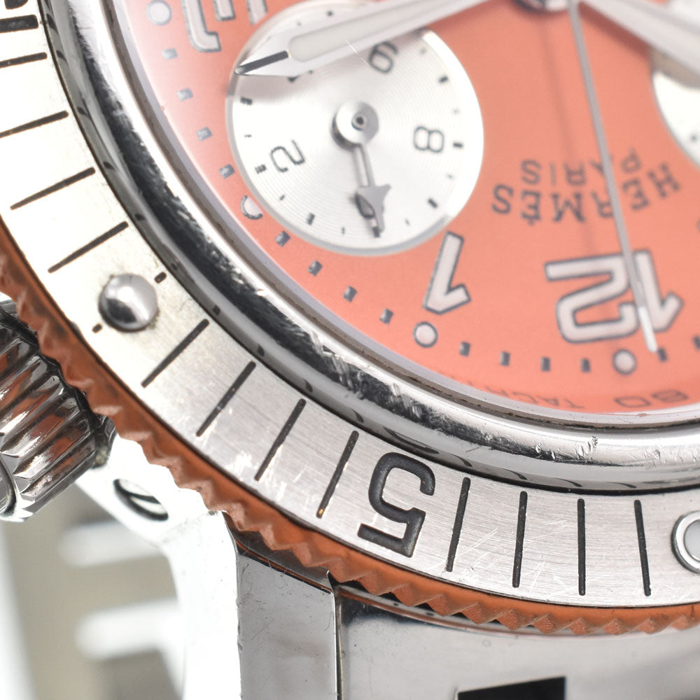 HERMES Clipper diver CL2.316 Chronograph Date Orange Dial Quartz Ladies
 Watch D#147122