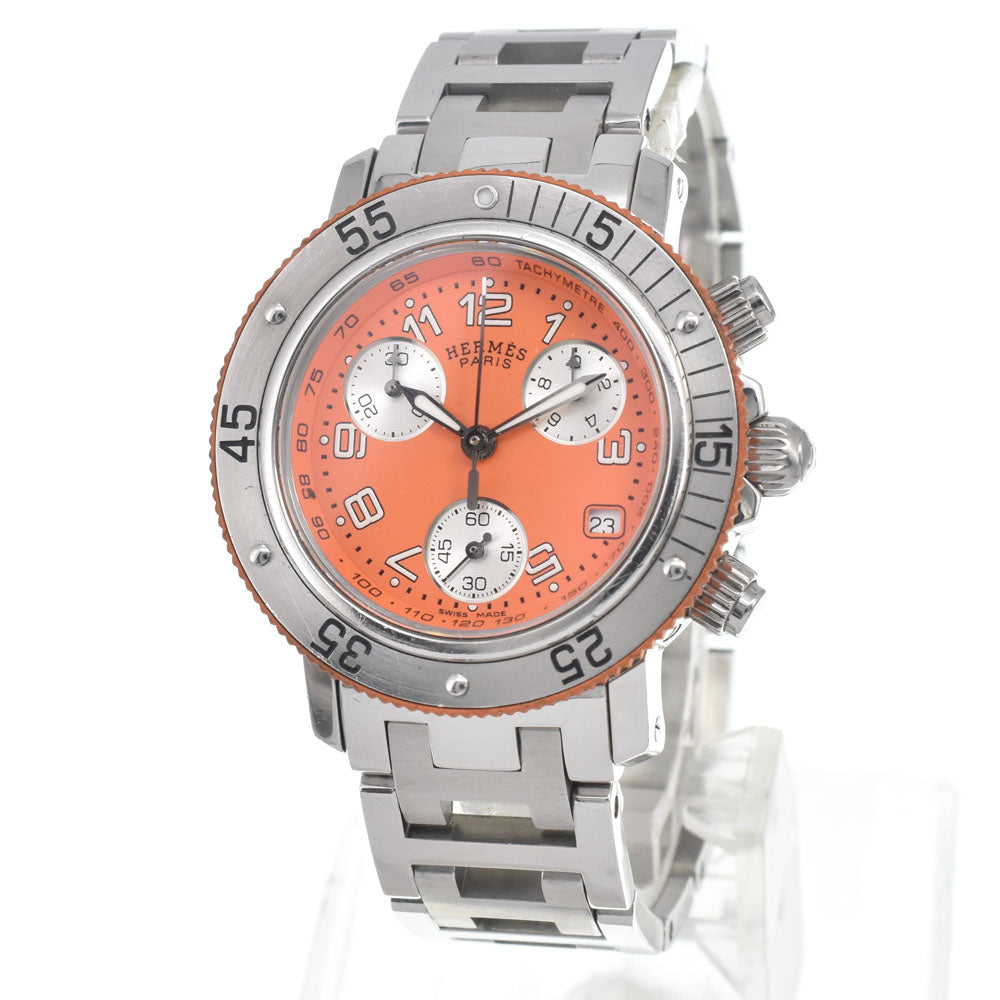 HERMES Clipper diver CL2.316 Chronograph Date Orange Dial Quartz Ladies
 Watch D#147122