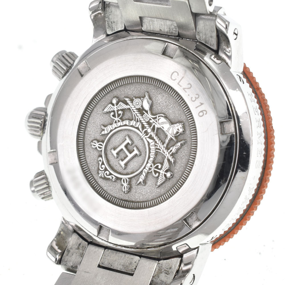 HERMES Clipper diver CL2.316 Chronograph Date Orange Dial Quartz Ladies
 Watch D#147122
