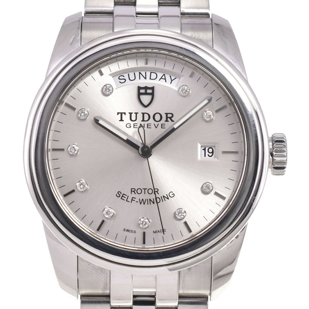 TUDOR Glamor Day Date 56000-0006 10P Diamond Silver Dial Automatic Men's
 Watch E#147130