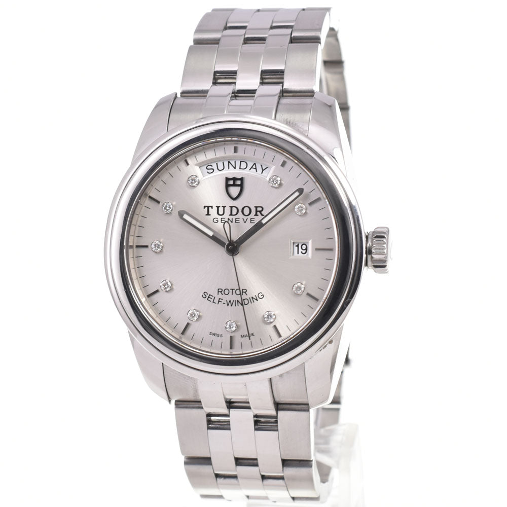 TUDOR Glamor Day Date 56000-0006 10P Diamond Silver Dial Automatic Men's
 Watch E#147130