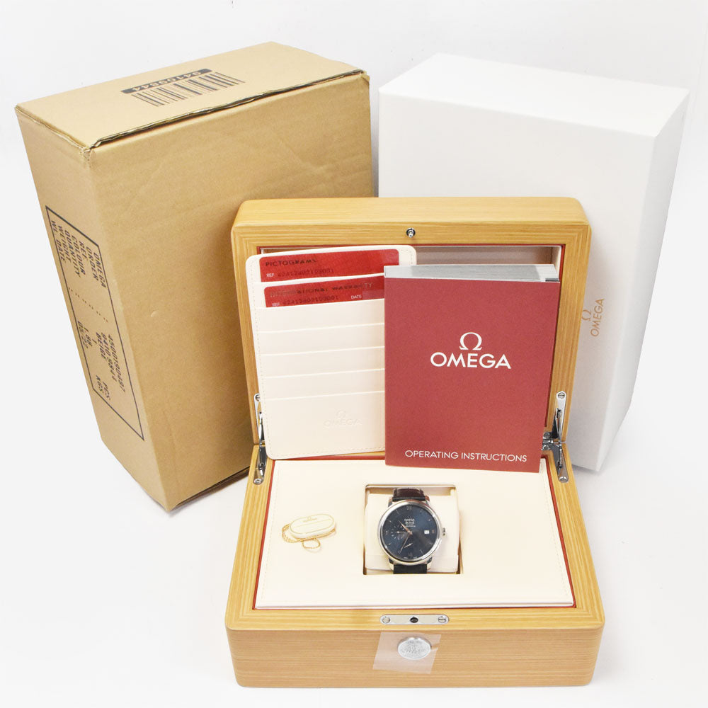 with paper OMEGA De Ville 424.13.40.21.03.001 Coaxial blue Dial Automatic Men's
 Watch C#147134
