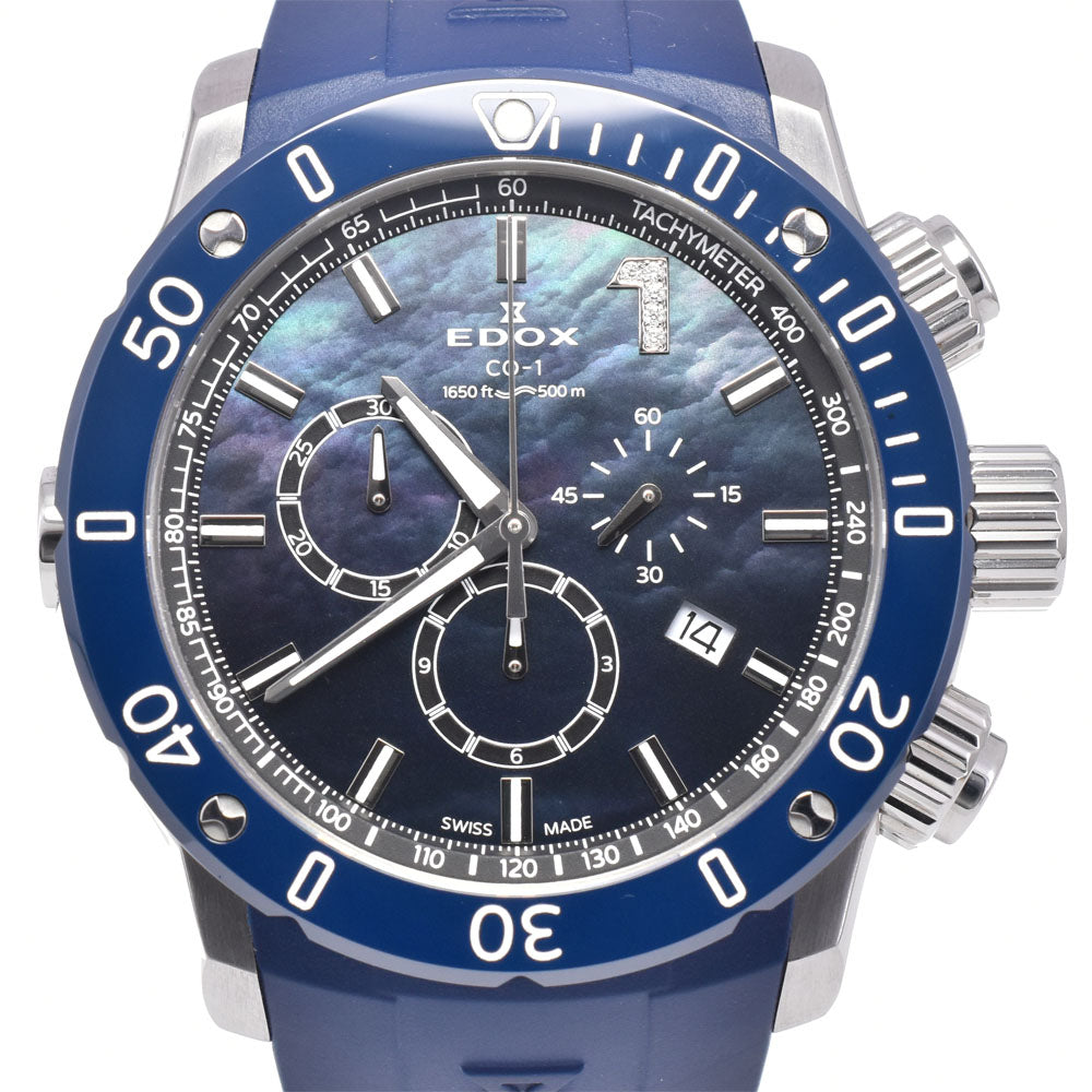 with paper EDOX Chrono Offshore 1 10221-3BU3-BMO Chronograph Date Blue shell Dial Quartz Men's
 Watch C#147141