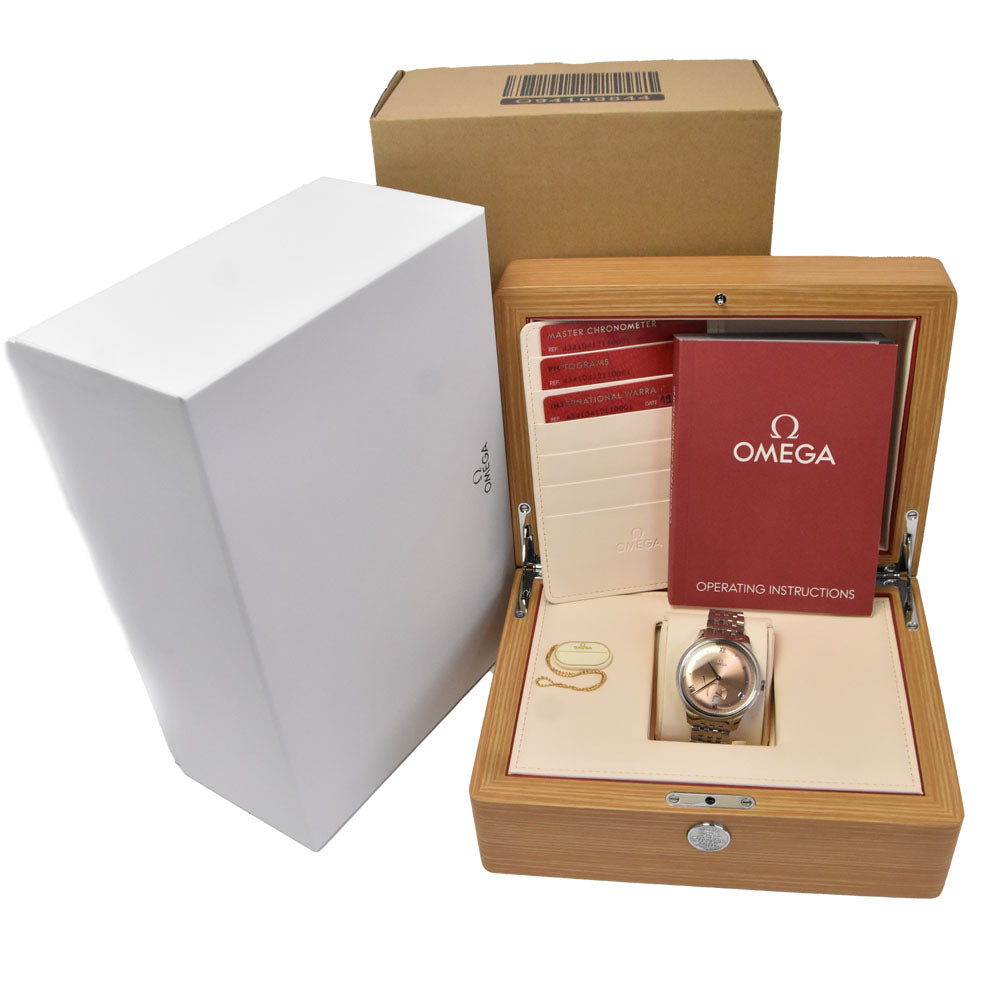with paper OMEGA De Ville Prestige 434.10.41.21.10.001 Date Small second Pink Dial Automatic Men's
 Watch B#147145