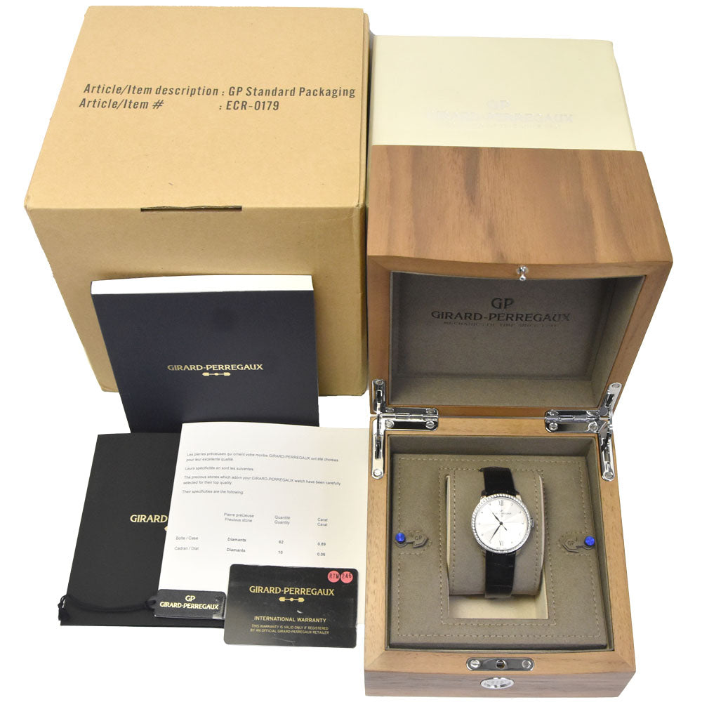 with paper GIRARD-PERREGAUX 1966 49523D11A171-CB6A diamond Silver Dial Automatic Ladies
 Watch K#147147