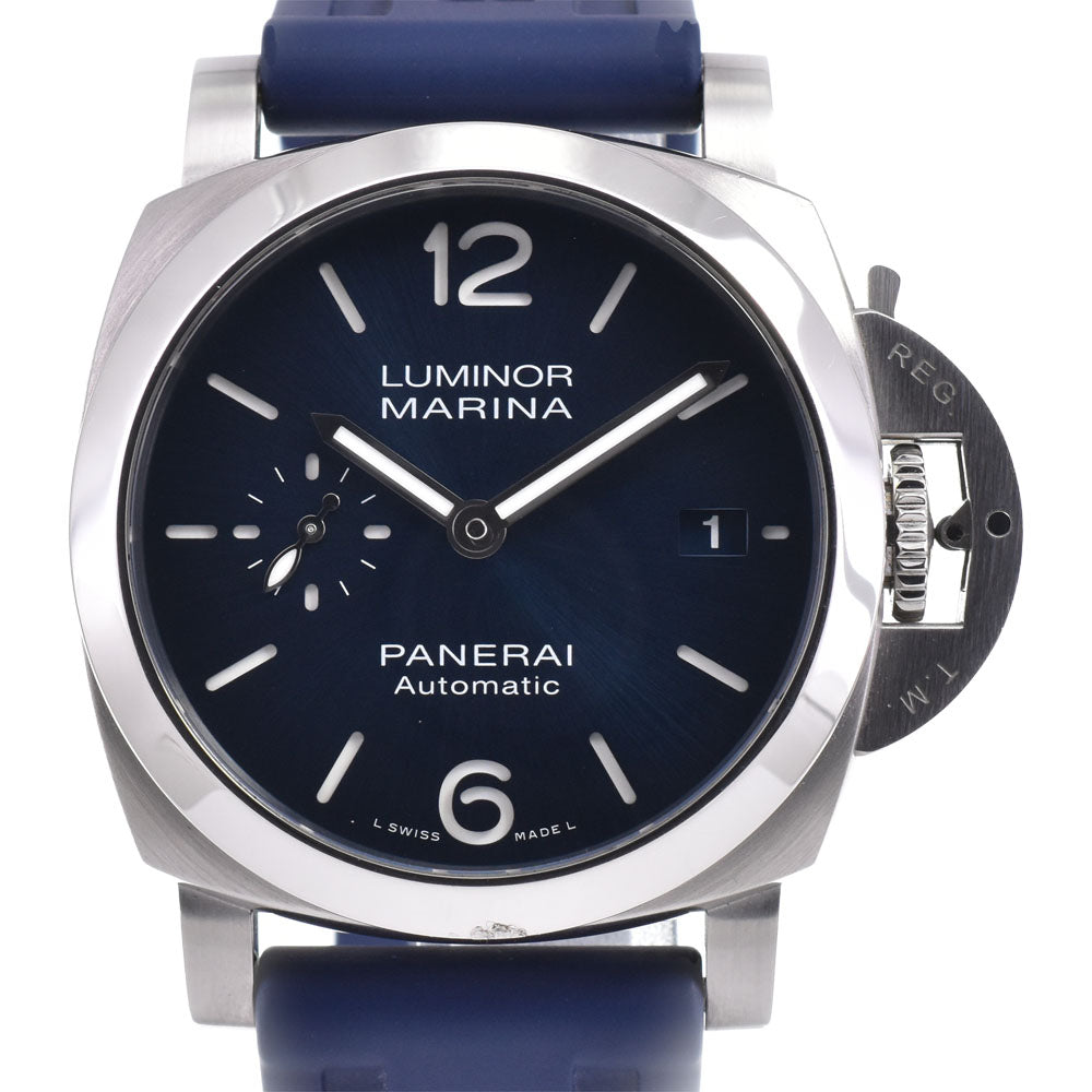 with paper PANERAI Luminor Marina Quaranta PAM01370 blue Dial Automatic Men's
 Watch B#147158