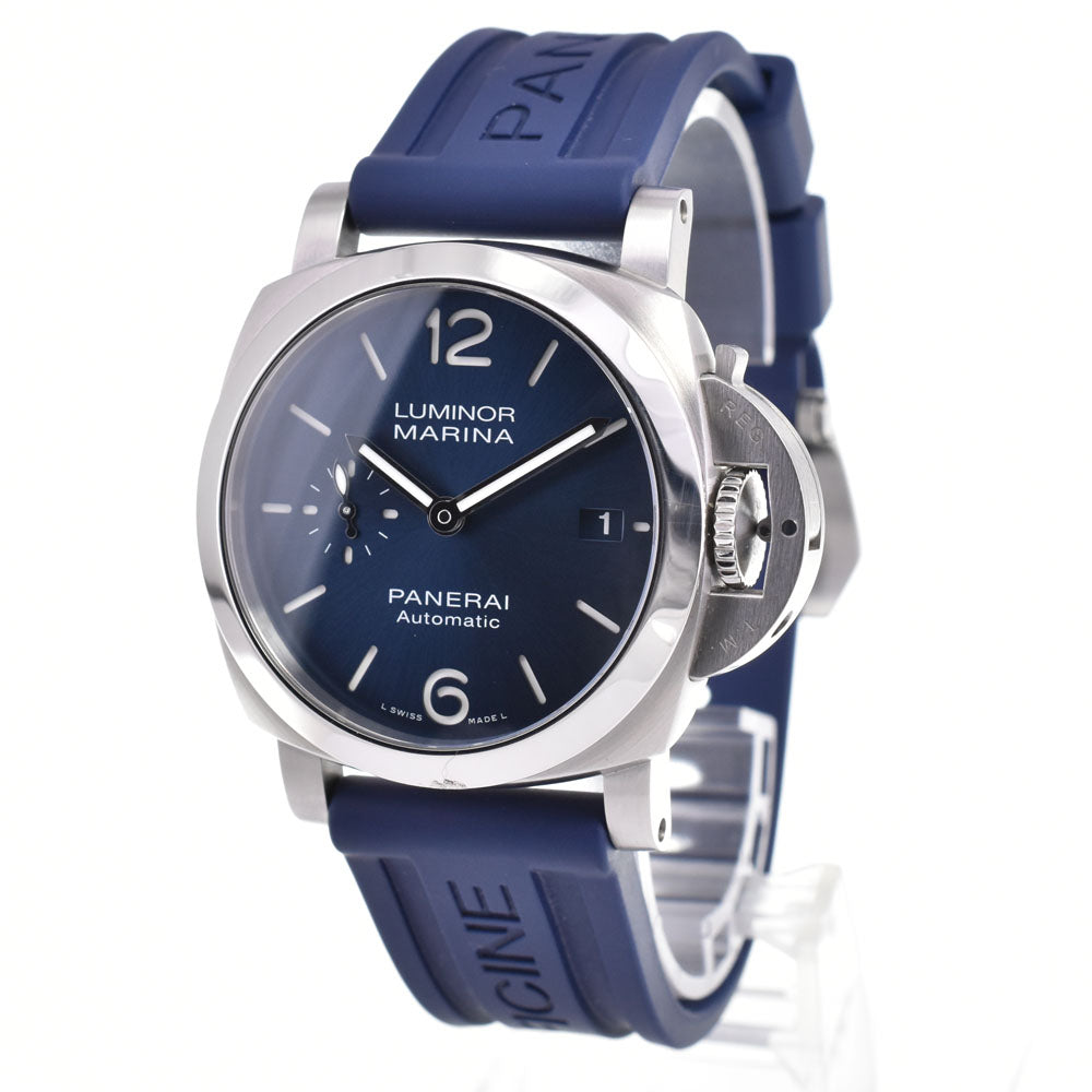 with paper PANERAI Luminor Marina Quaranta PAM01370 blue Dial Automatic Men's
 Watch B#147158