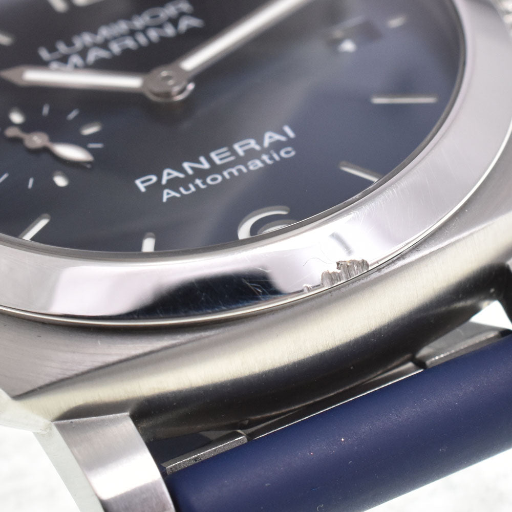 with paper PANERAI Luminor Marina Quaranta PAM01370 blue Dial Automatic Men's
 Watch B#147158