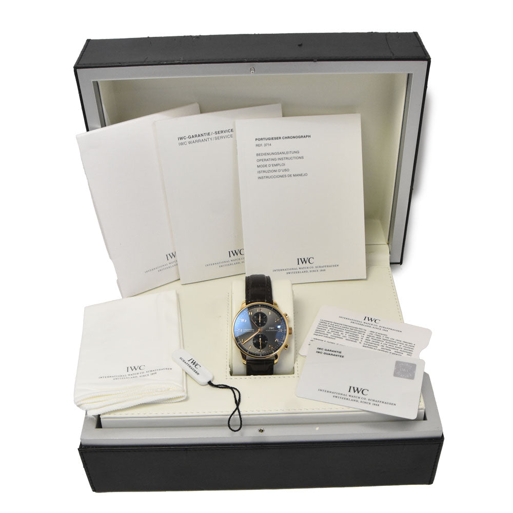 with paper IWC SCHAFFHAUSEN Portugese IW371482 Chronograph gray Dial Automatic Men's
 Watch B#147159