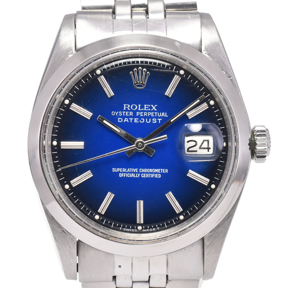 ROLEX Oyster Perpetual DATEJUST 1601 vintage Cal.1570 blue Dial Automatic Men's
 Watch G#147186