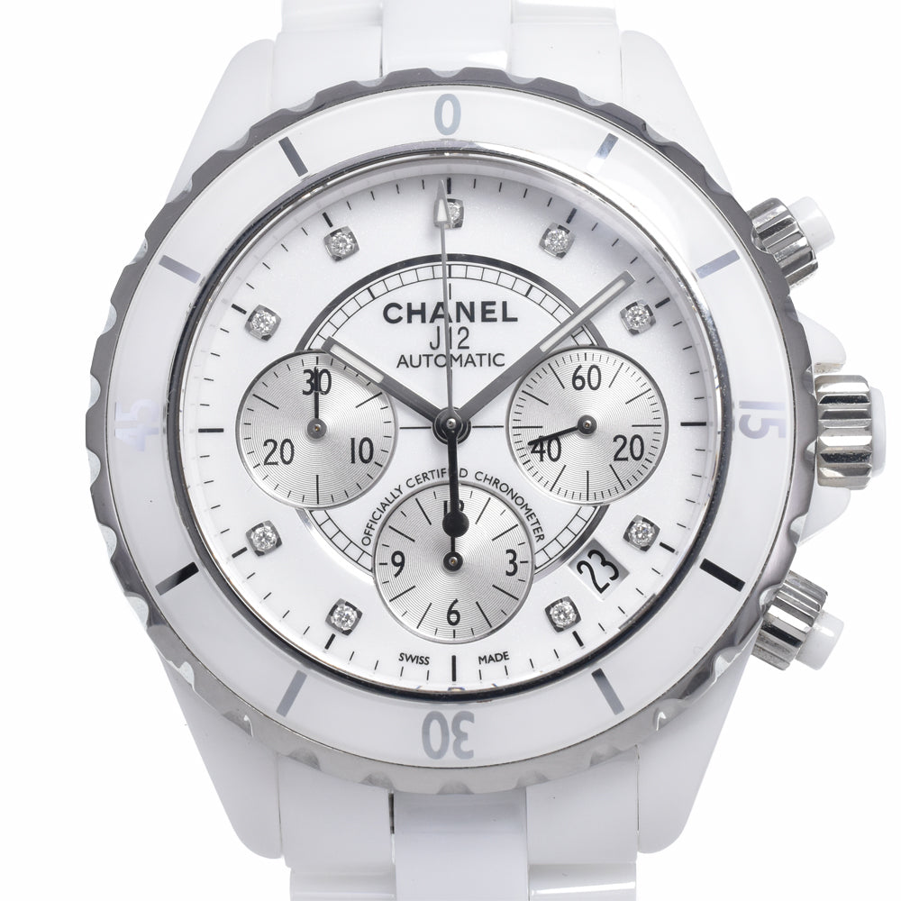 with paper CHANEL J12 9P diamond H2009 Chronograph white Dial Automatic Men's
 Watch N#147188