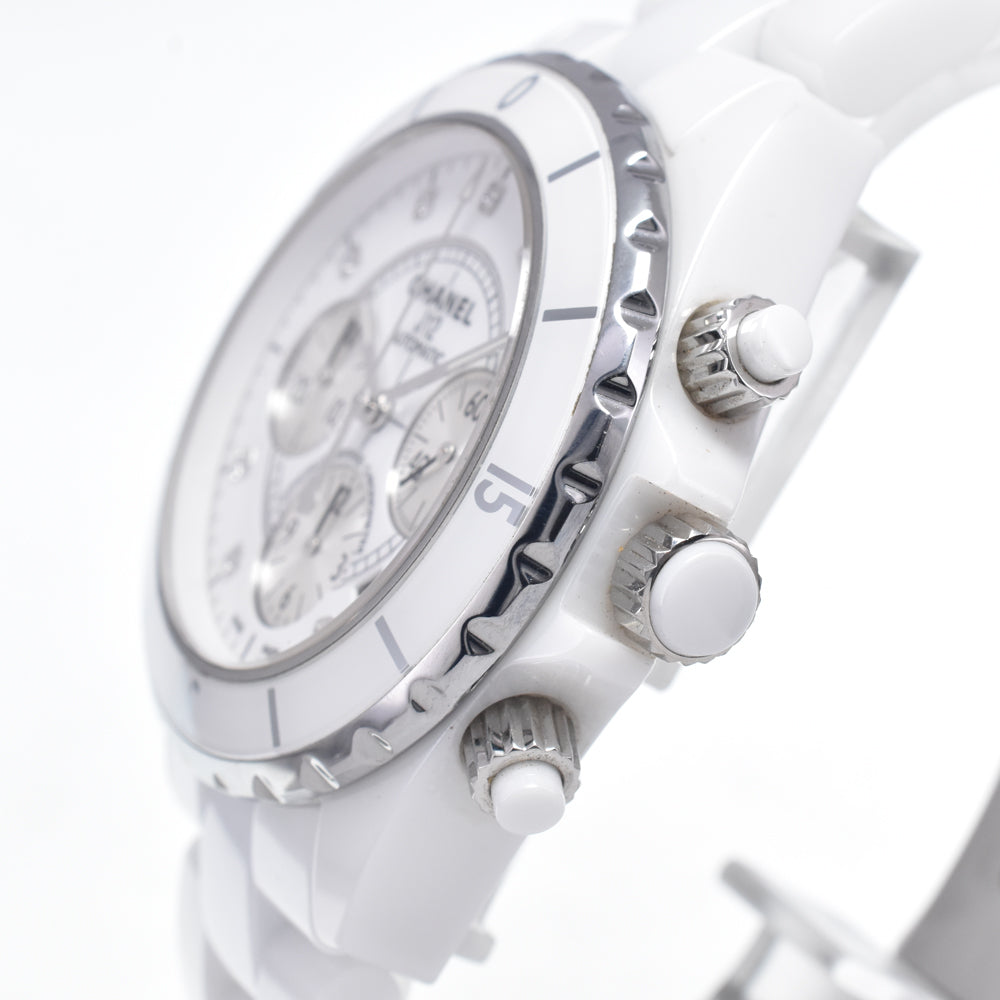 with paper CHANEL J12 9P diamond H2009 Chronograph white Dial Automatic Men's
 Watch N#147188