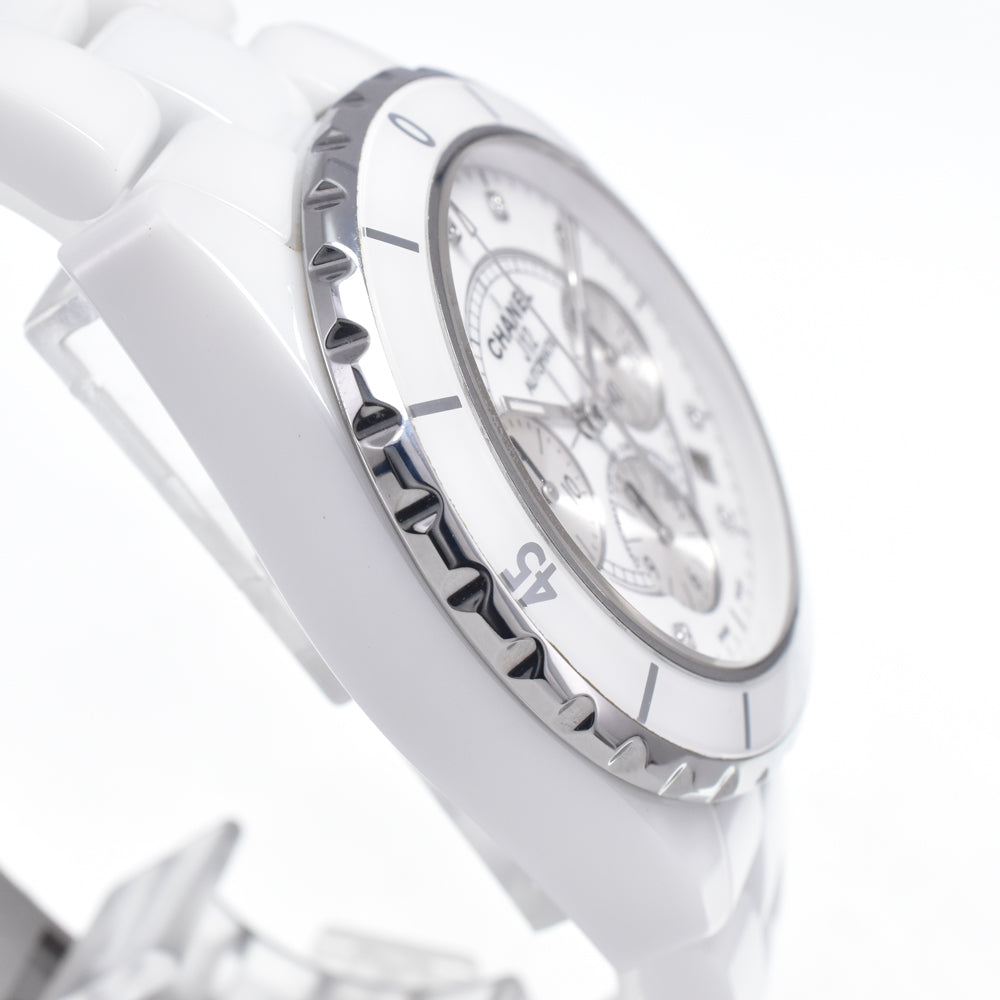 with paper CHANEL J12 9P diamond H2009 Chronograph white Dial Automatic Men's
 Watch N#147188