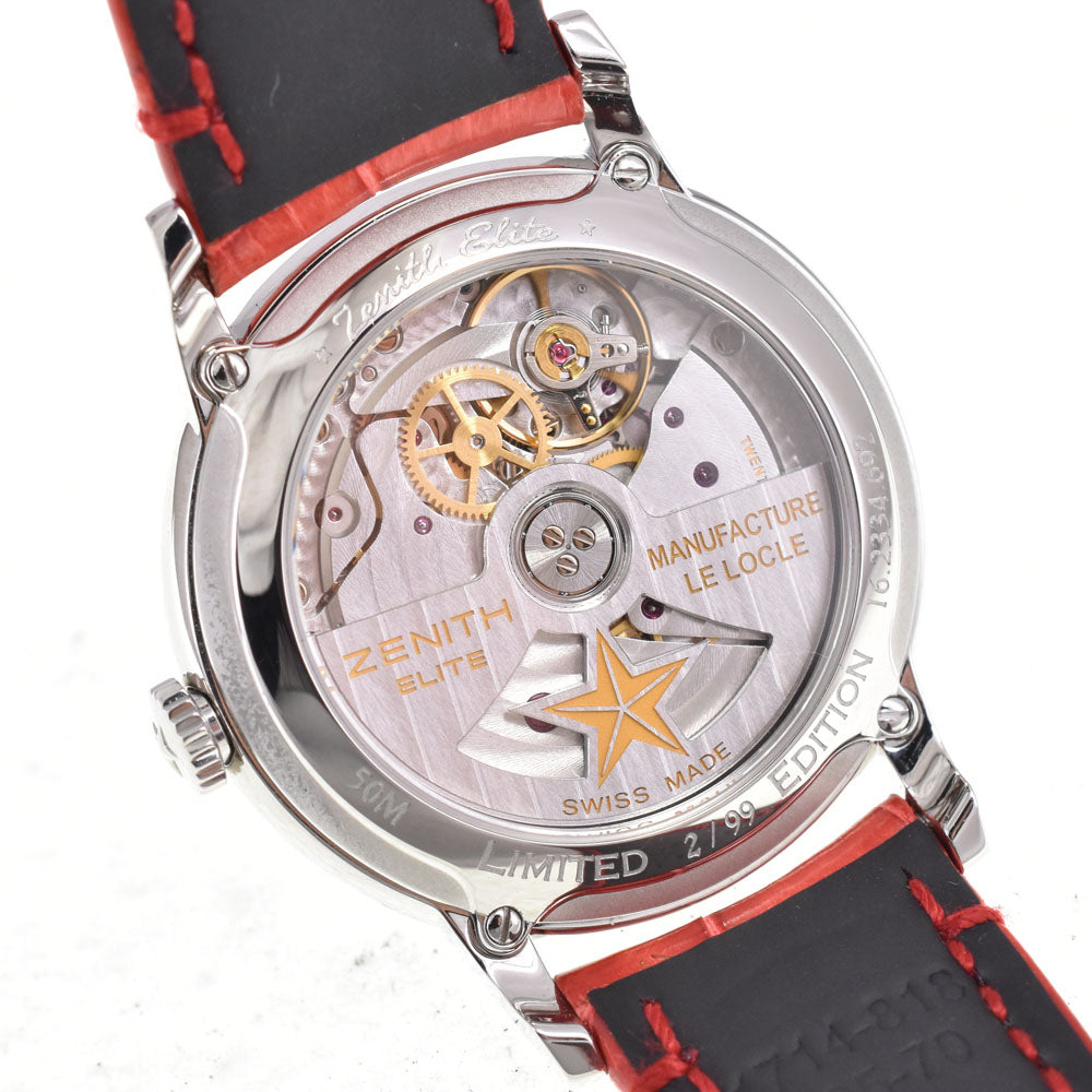 with paper ZENITH elite lady moonphase 16.2334.692/71.C818 Limited edition of 99 pieces worldwide, with diamond bezel. Red Dial Automatic Ladies
 Watch D#147190