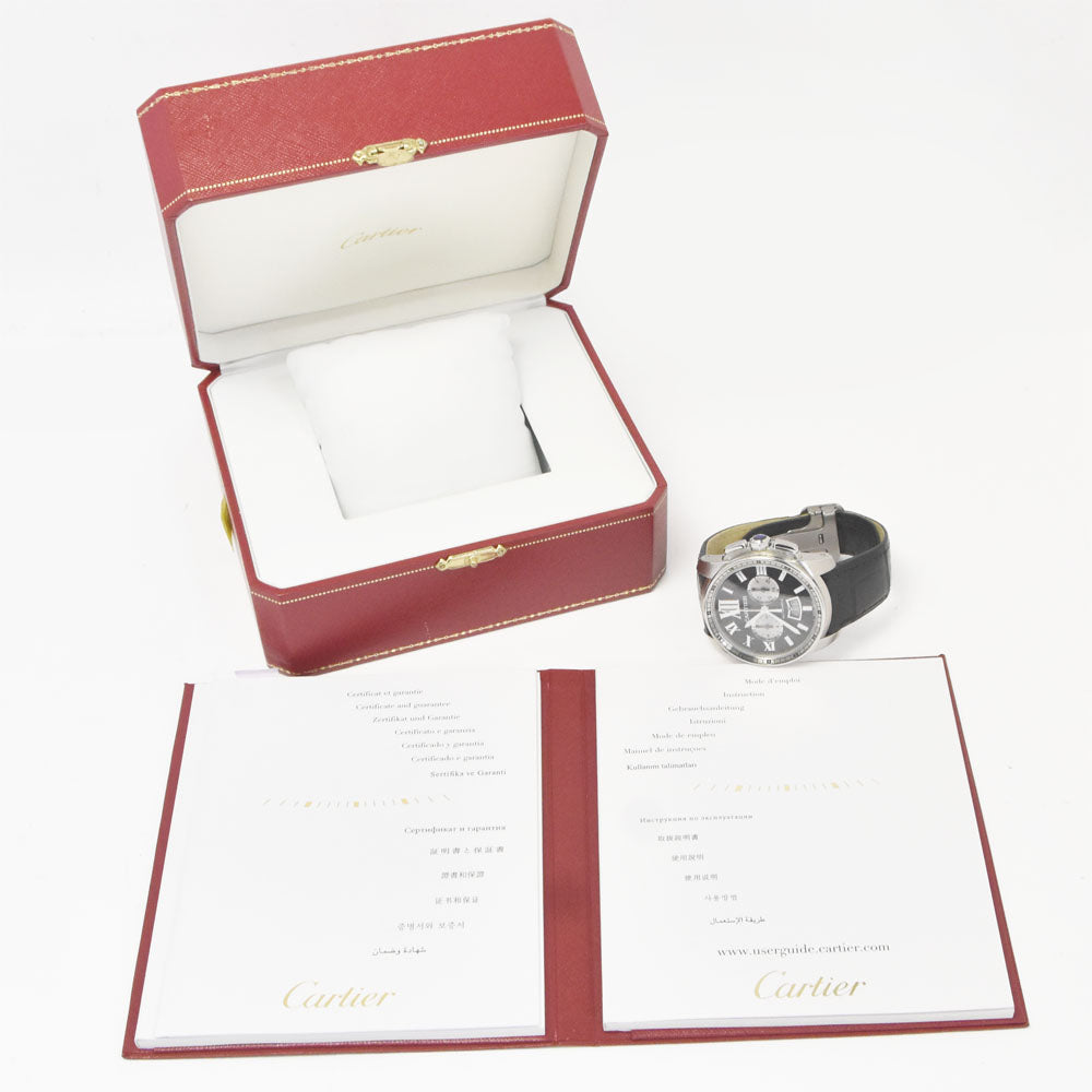with paper CARTIER Calibur de Cartier diver W7100060 black Dial Automatic Men's
 Watch D#147194