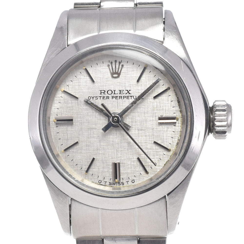 with paper ROLEX Oyster perpetual 6718 vintage Cal.2030 Silver Dial Automatic Ladies
 Watch J#147195