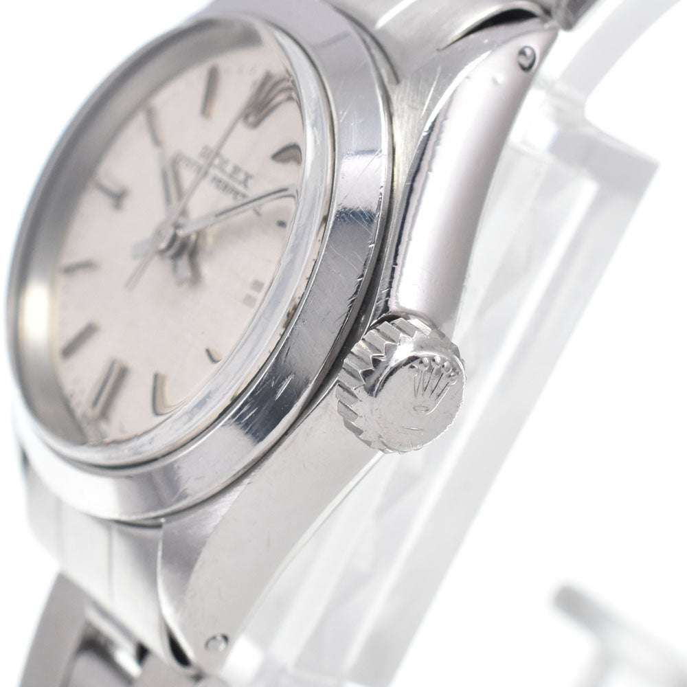 with paper ROLEX Oyster perpetual 6718 vintage Cal.2030 Silver Dial Automatic Ladies
 Watch J#147195