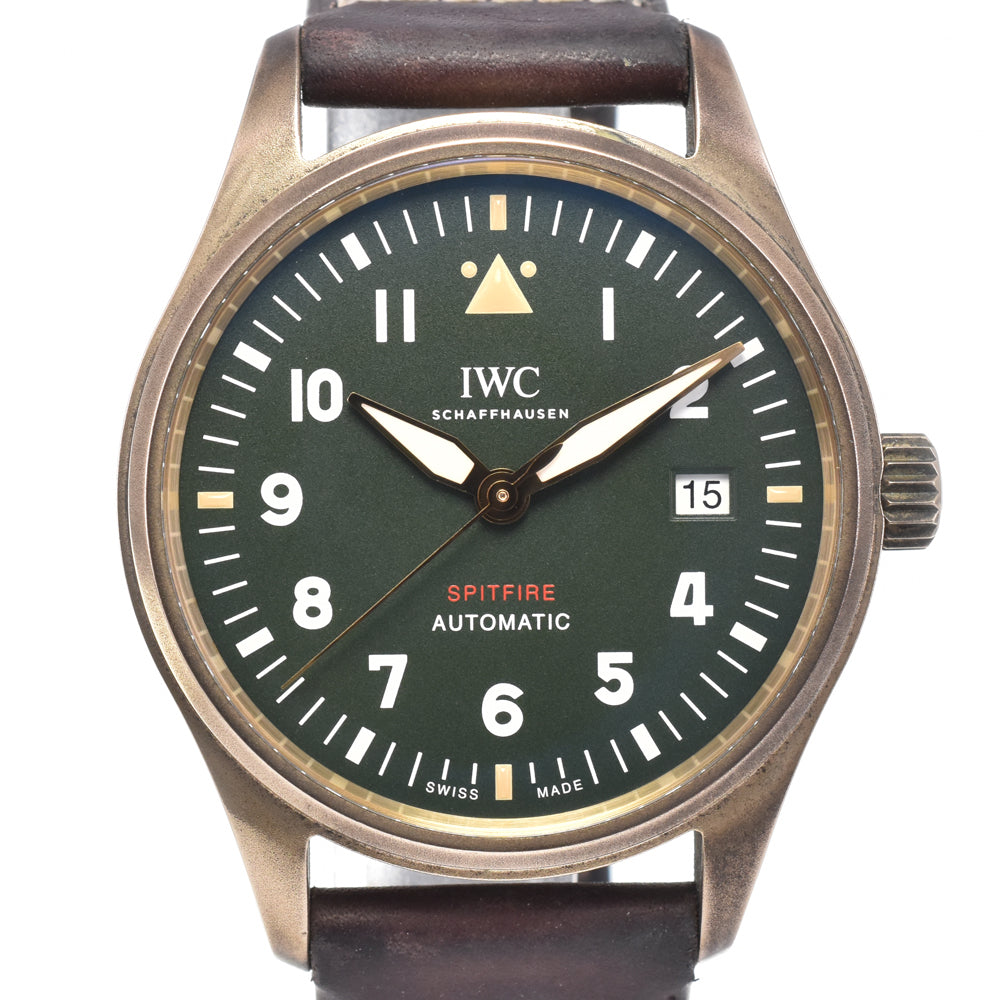with paper IWC SCHAFFHAUSEN Pilot watch spitfire IW326806 green Dial Automatic Men's
 Watch D#147198