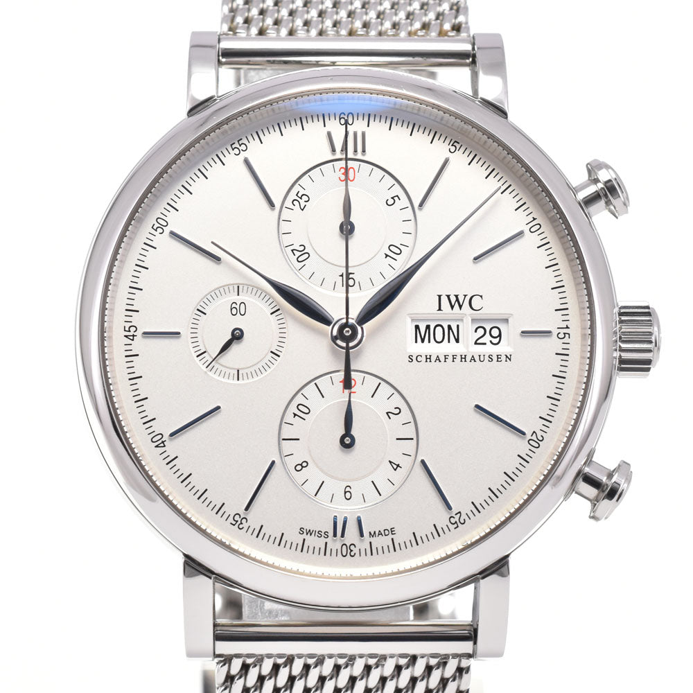 with paper IWC SCHAFFHAUSEN Portofino IW391037 Chronograph day date Silver Dial Automatic Men's
 Watch G#147199