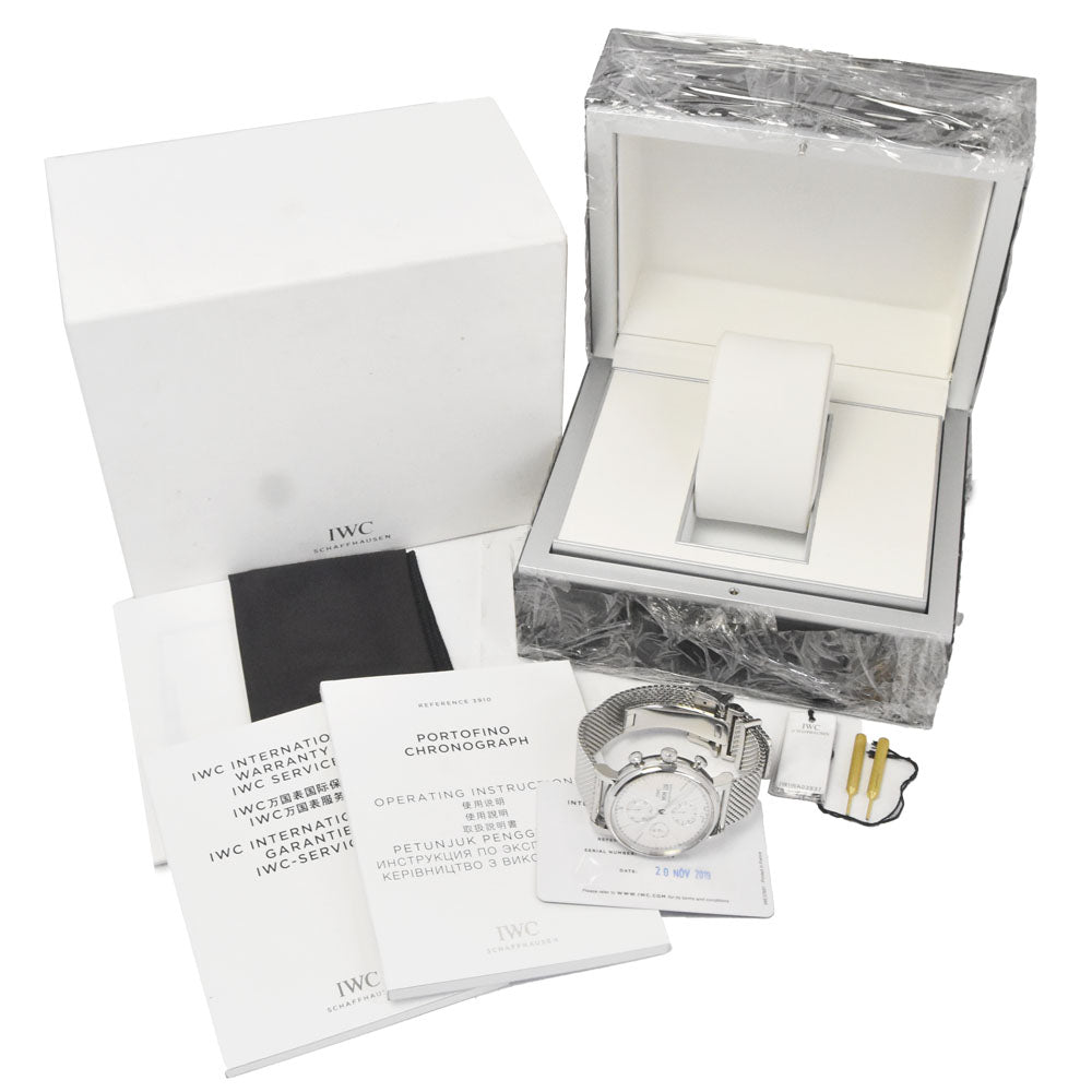 with paper IWC SCHAFFHAUSEN Portofino IW391037 Chronograph day date Silver Dial Automatic Men's
 Watch G#147199