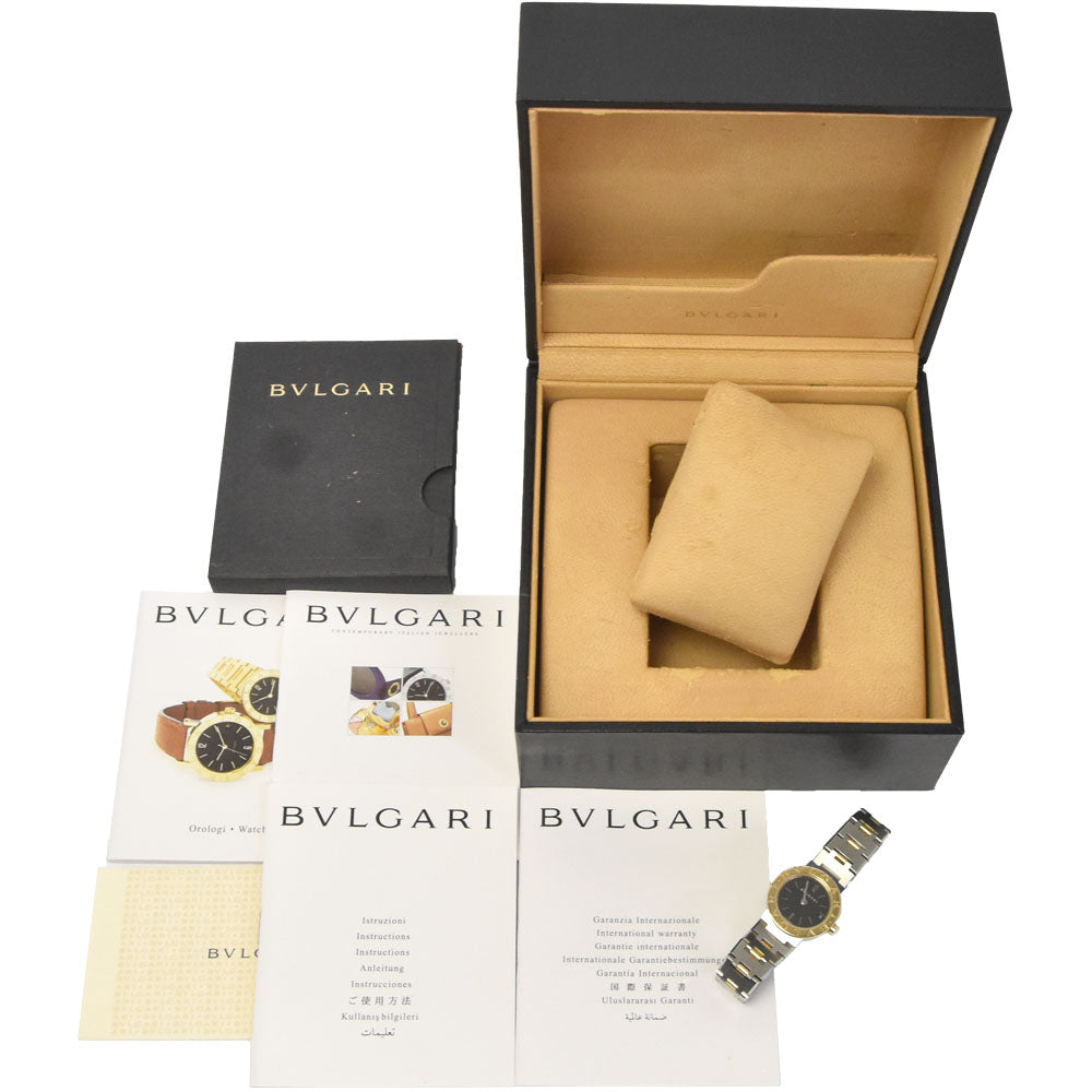 with paper BVLGARI Bvlgari Bvlgari BB23SG Date Stainless Steel / K18YG black Dial Quartz Ladies
 Watch L#147201