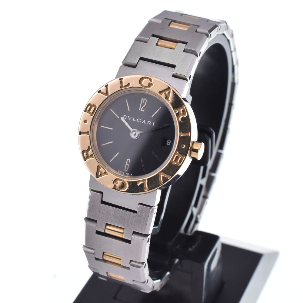 with paper BVLGARI Bvlgari Bvlgari BB23SG Date Stainless Steel / K18YG black Dial Quartz Ladies
 Watch L#147201