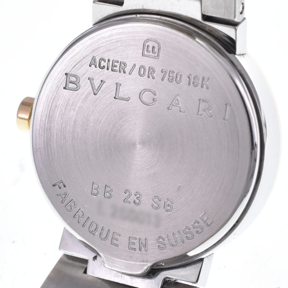 with paper BVLGARI Bvlgari Bvlgari BB23SG Date Stainless Steel / K18YG black Dial Quartz Ladies
 Watch L#147201