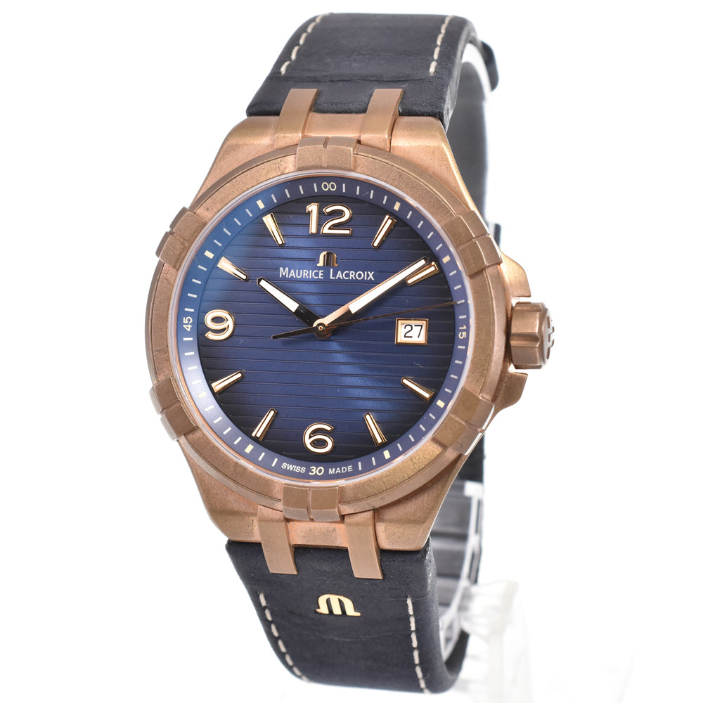 with paper MAURICE LACROIX Icon Bronze AI1028-BRZ01-420-1 500 worldwide limited blue Dial Quartz Men's
 Watch E#147206