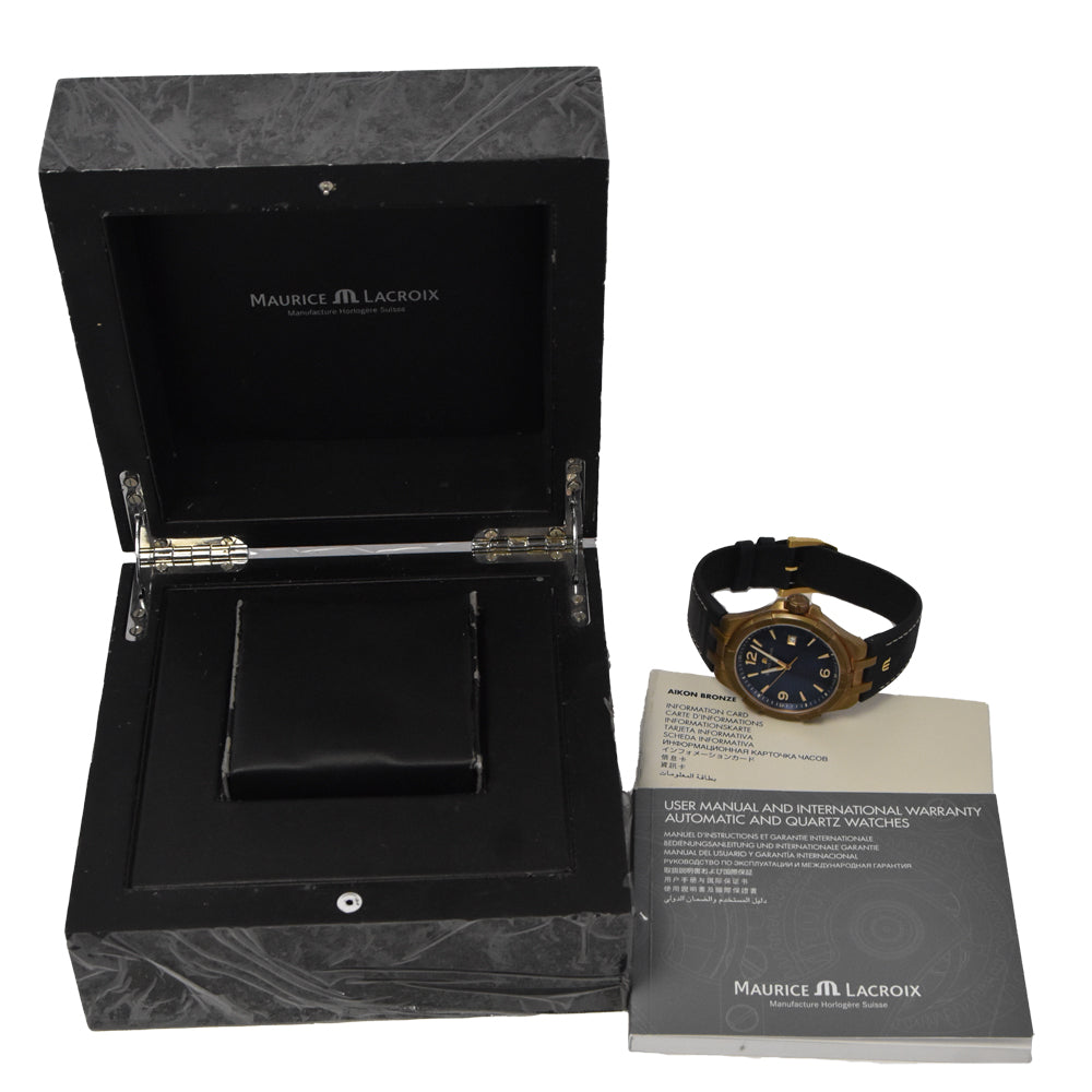 with paper MAURICE LACROIX Icon Bronze AI1028-BRZ01-420-1 500 worldwide limited blue Dial Quartz Men's
 Watch E#147206
