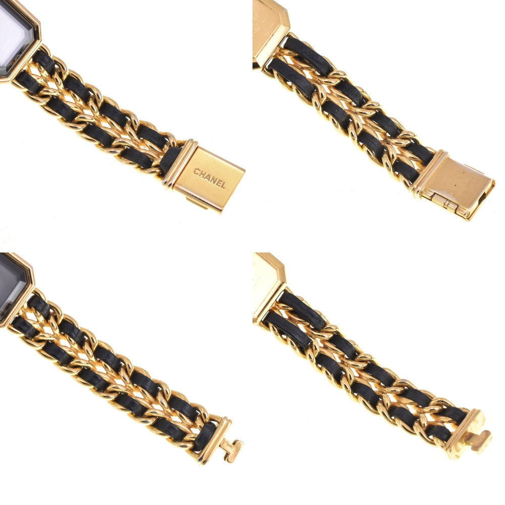 CHANEL Premiere H0001 Gold Plated / Leather black Dial Quartz Ladies
 Watch E#147209