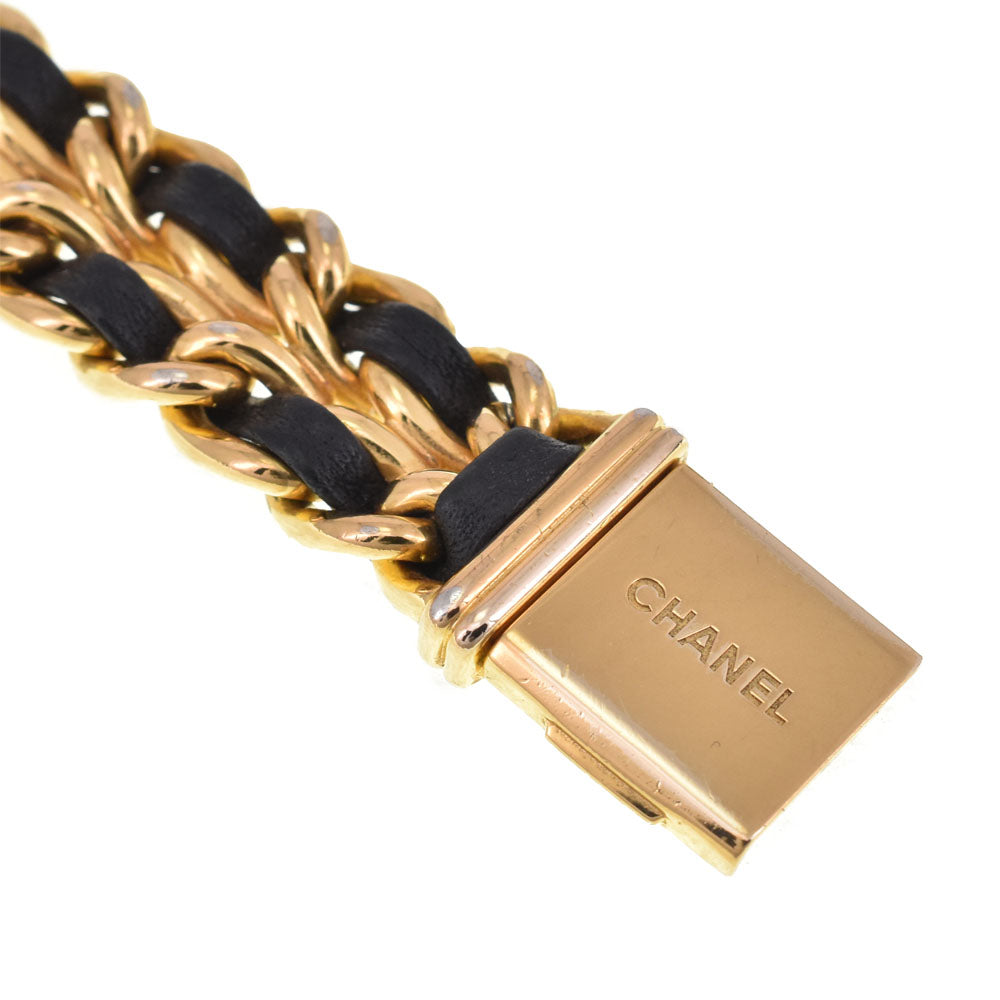 CHANEL Premiere H0001 Gold Plated / Leather black Dial Quartz Ladies
 Watch E#147209
