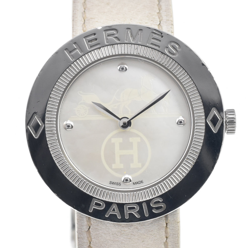 HERMES Pass pass PP1.410 White shell Dial Quartz Ladies
 Watch E#147211