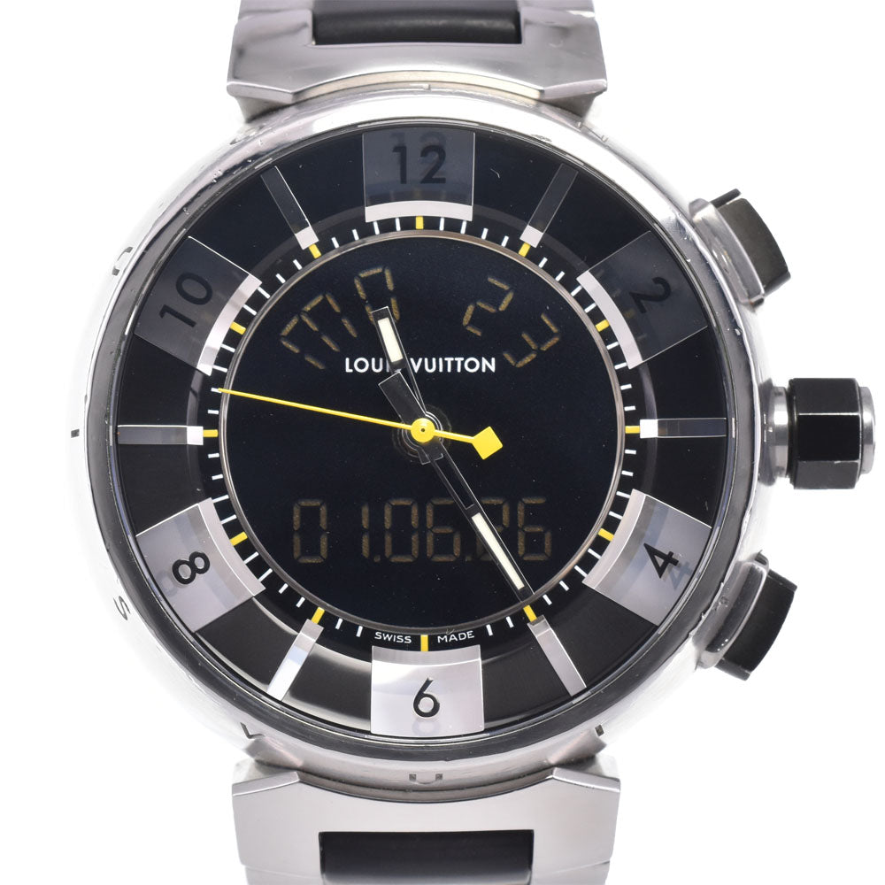 LOUIS VUITTON Tambour in black Q118F Analog&Digital black Dial Quartz Men's
 Watch L#147213