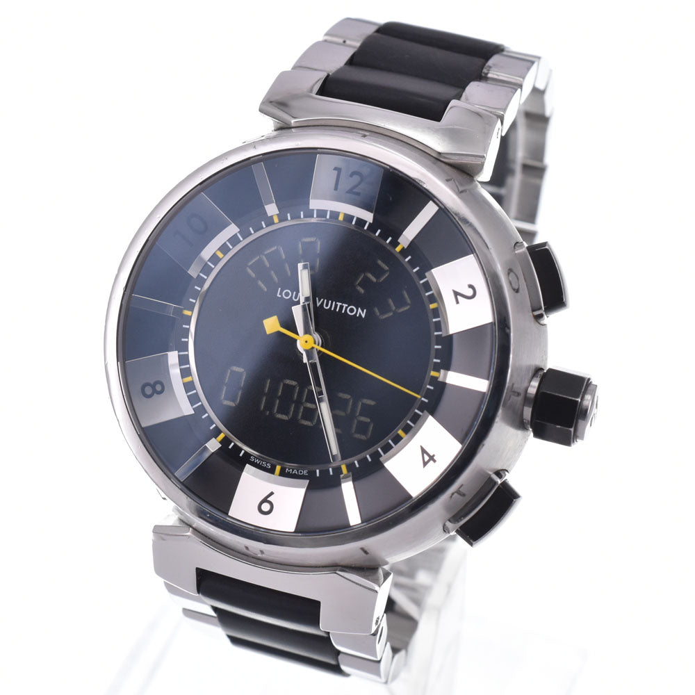 LOUIS VUITTON Tambour in black Q118F Analog&Digital black Dial Quartz Men's
 Watch L#147213