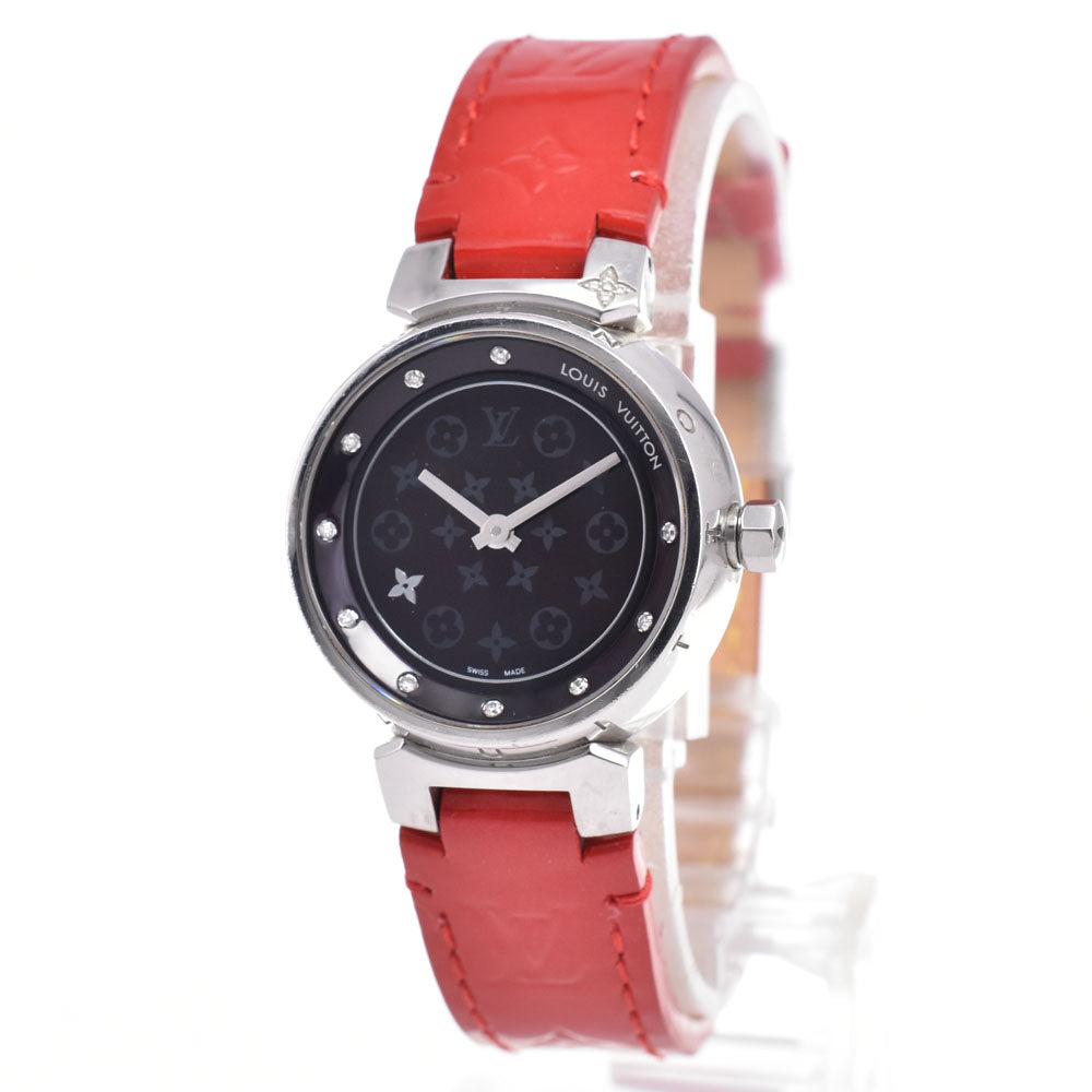 LOUIS VUITTON Tambour Disc Dearmon Q12M3 10P diamond Amarrant Dial Quartz Ladies
 Watch D#147216