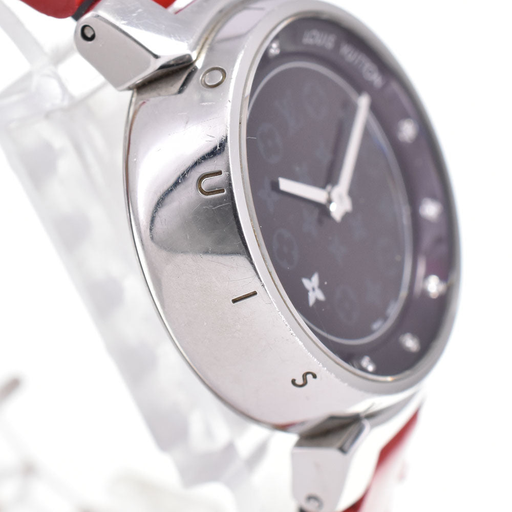 LOUIS VUITTON Tambour Disc Dearmon Q12M3 10P diamond Amarrant Dial Quartz Ladies
 Watch D#147216