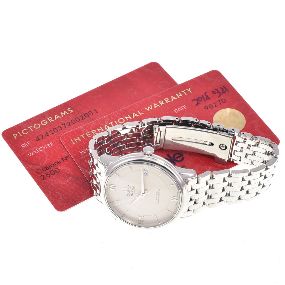 with paper OMEGA De Ville 424.10.37.20.02.001 Date Silva Dial Automatic Men's
 Watch H#147220