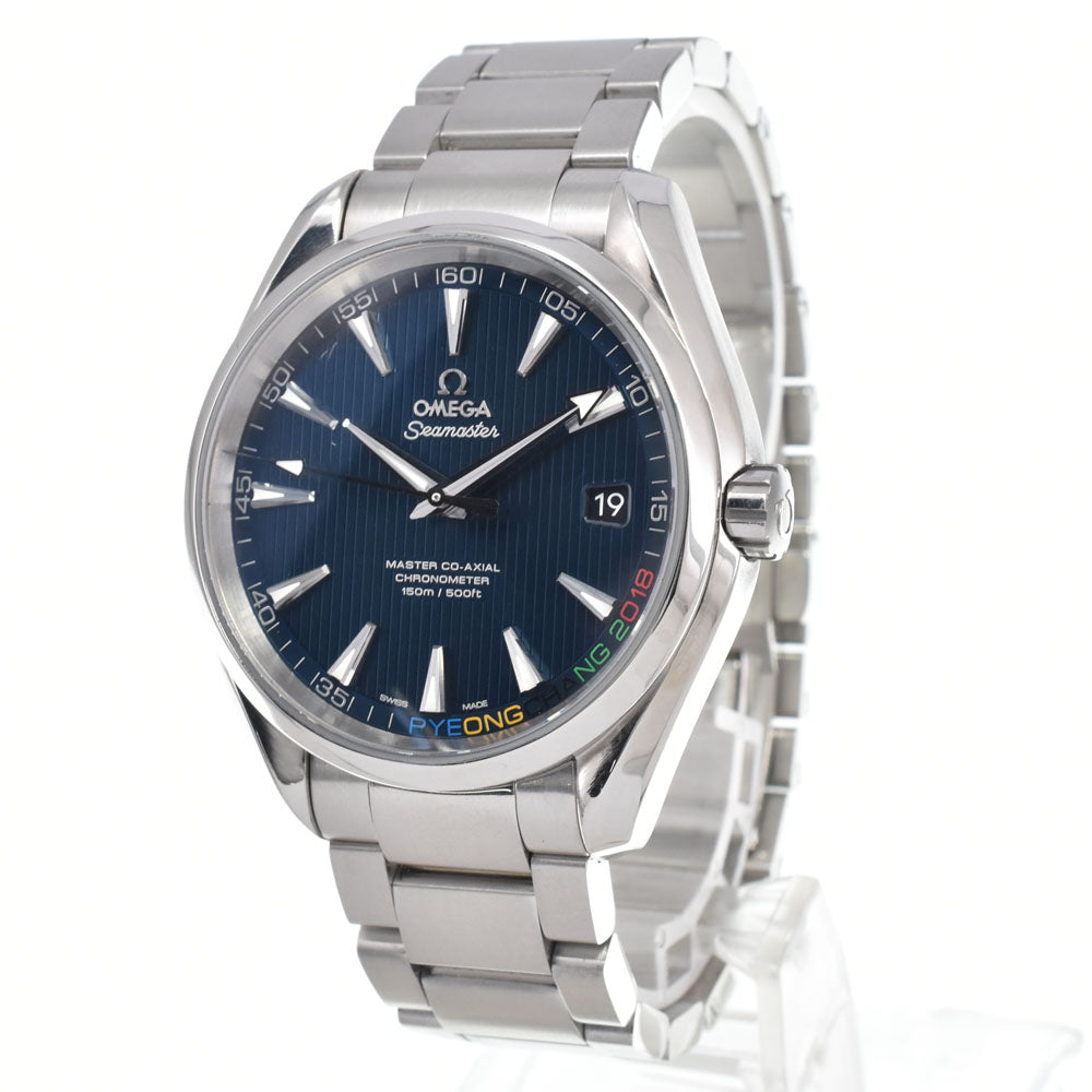 with paper OMEGA Seamaster Aqua Terra 522.10.42.21.03.001 Pyeongchang Olympic Collection blue Dial Automatic Men's
 Watch C#147221